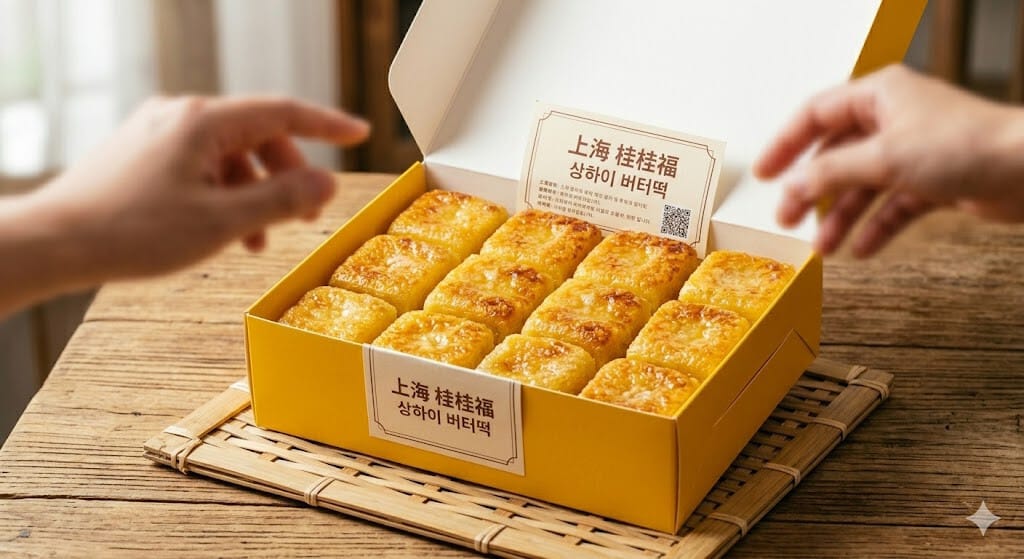 상하이 버터떡, 상해 버터떡, 상하이 기념품,상하이 맛집, 버터 찹쌀떡