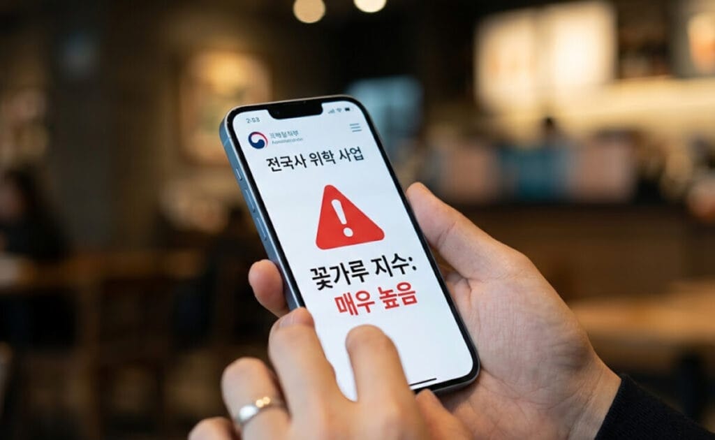 꽃가루지수, 봄철 알레르기, 비염 예방
, 기상청 꽃가루, 미세먼지 차이